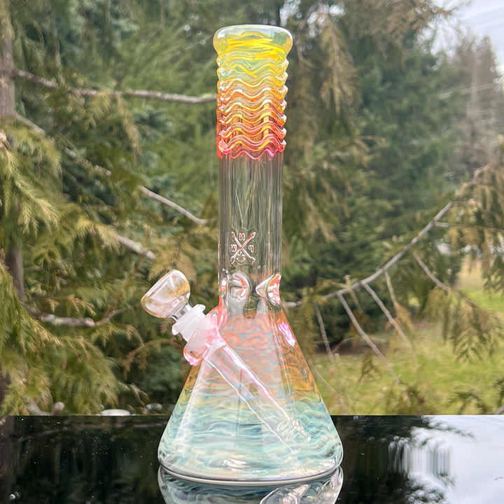 10" Fumed Swirl Beaker Bong Glass Pipe Mary Jane's Glass