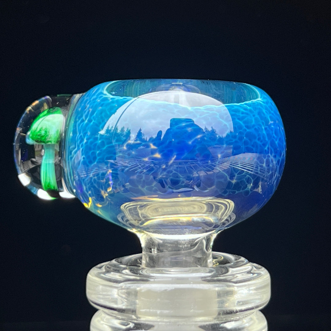 14 mm Blue Frit Mushroom PullSlide Accessory Beezy Glass   