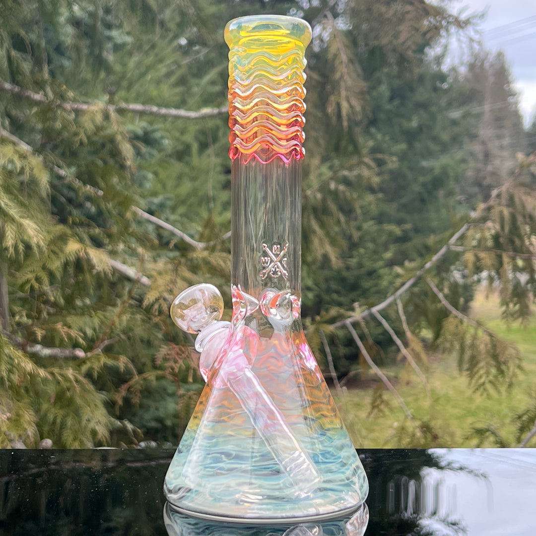 10" Fumed Swirl Beaker Bong Glass Pipe Mary Jane's Glass