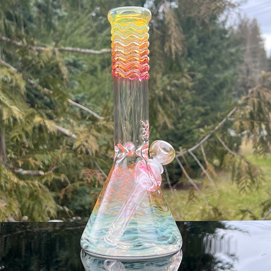 10" Fumed Swirl Beaker Bong Glass Pipe Mary Jane's Glass