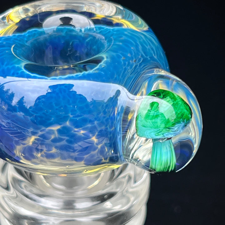 14 mm Blue Frit Mushroom PullSlide Accessory Beezy Glass   