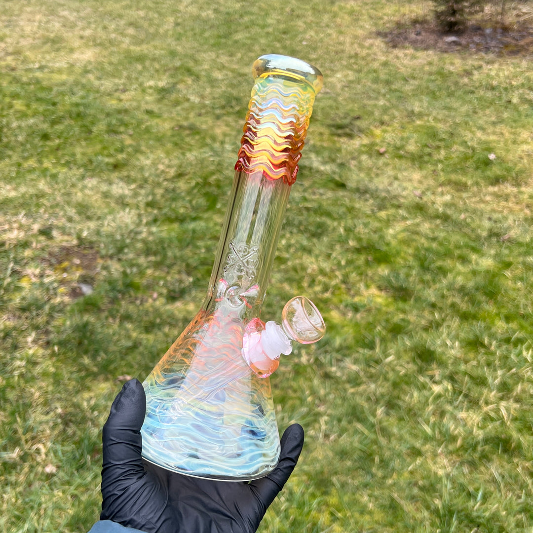 10" Fumed Swirl Beaker Bong Glass Pipe Mary Jane's Glass