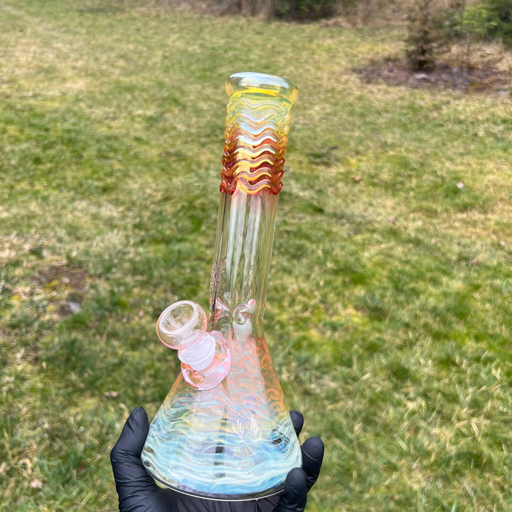 10" Fumed Swirl Beaker Bong Glass Pipe Mary Jane's Glass