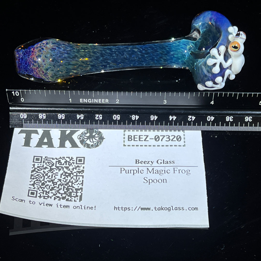 Purple Magic Frog Spoon Glass Pipe Beezy Glass