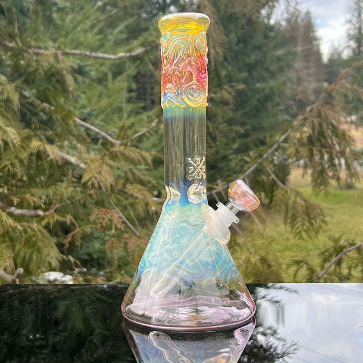 10" Fumed Swirl Beaker Bong Glass Pipe Mary Jane's Glass