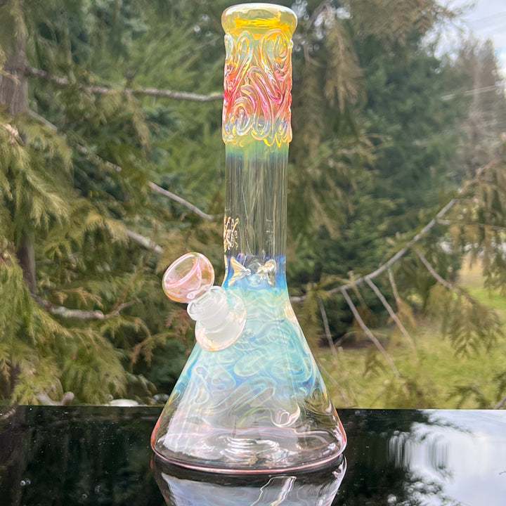 10" Fumed Swirl Beaker Bong Glass Pipe Mary Jane's Glass