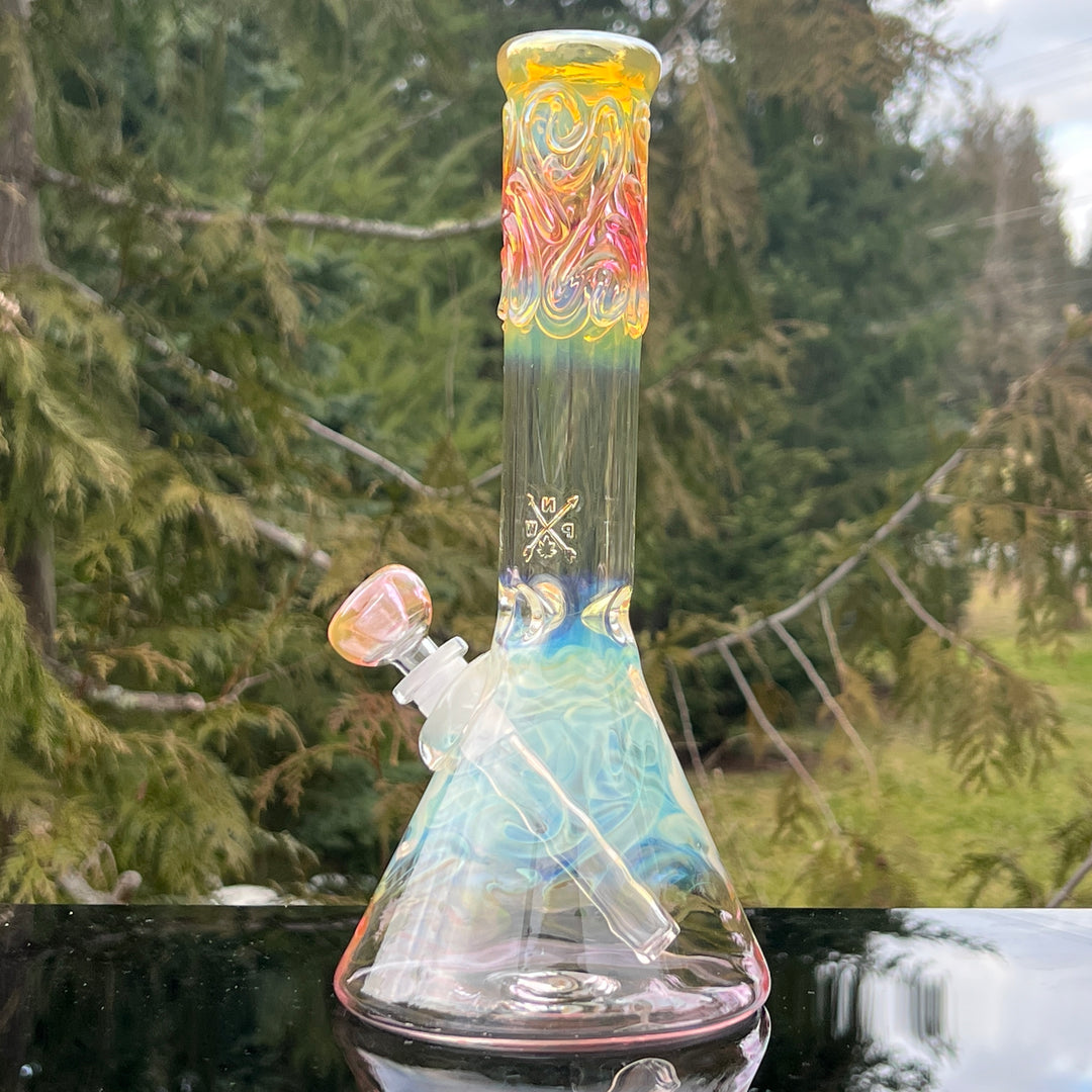 10" Fumed Swirl Beaker Bong Glass Pipe Mary Jane's Glass