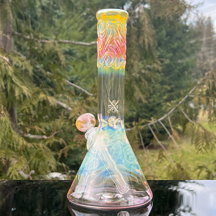 10" Fumed Swirl Beaker Bong Glass Pipe Mary Jane's Glass