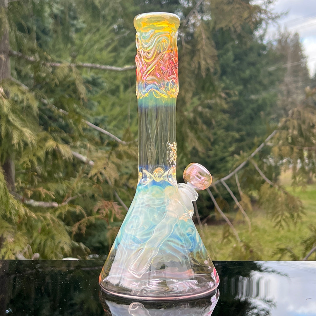 10" Fumed Swirl Beaker Bong Glass Pipe Mary Jane's Glass