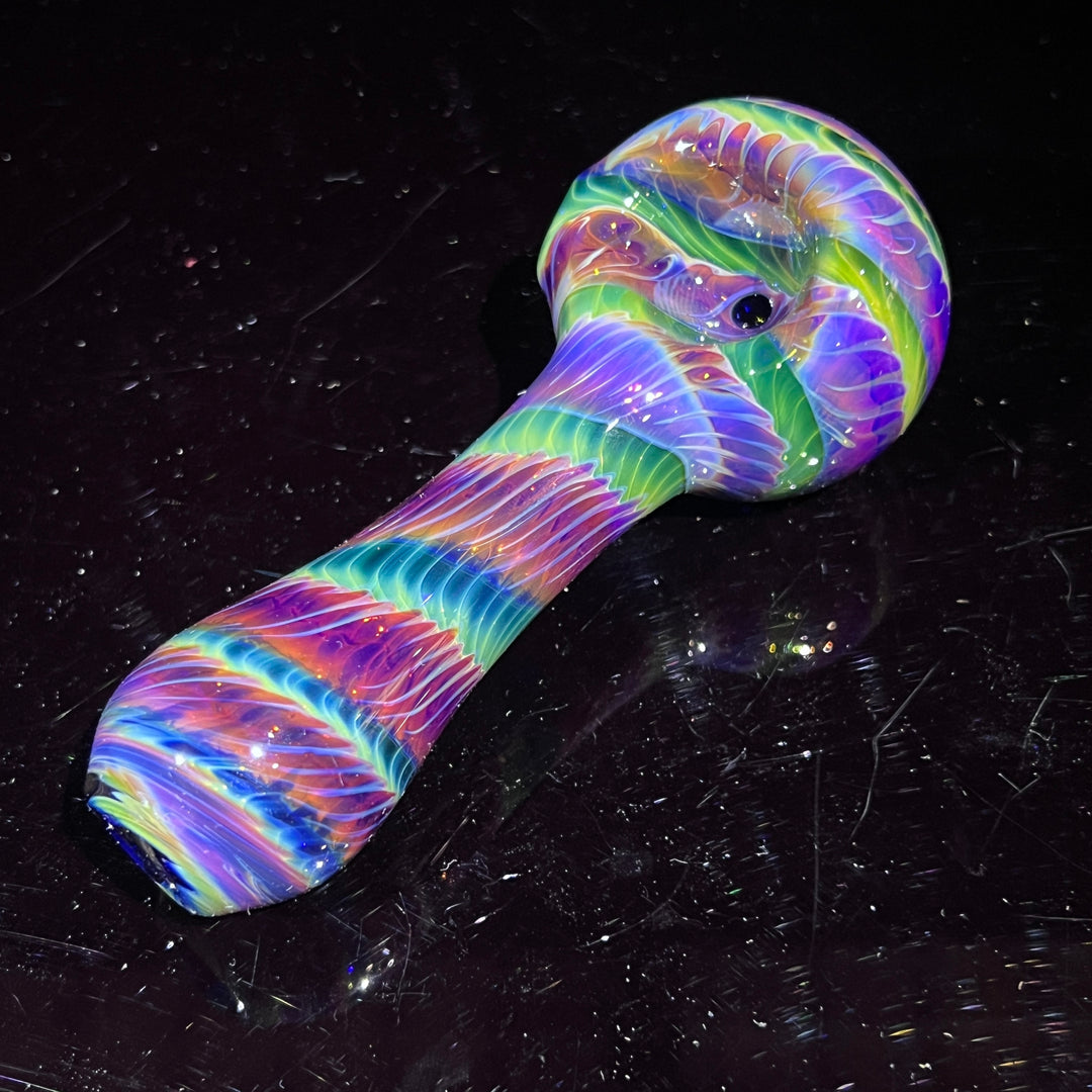 Purple Tie Dye Spoon Glass Pipe Jedi Glassworks   