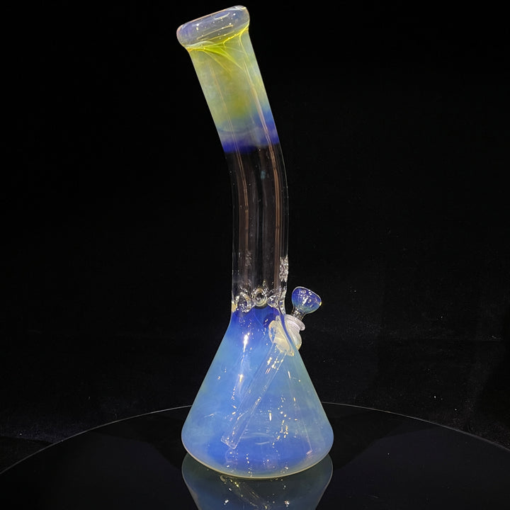 15" Fumed Bent Neck Beaker Bong Glass Pipe Mary Jane's Glass