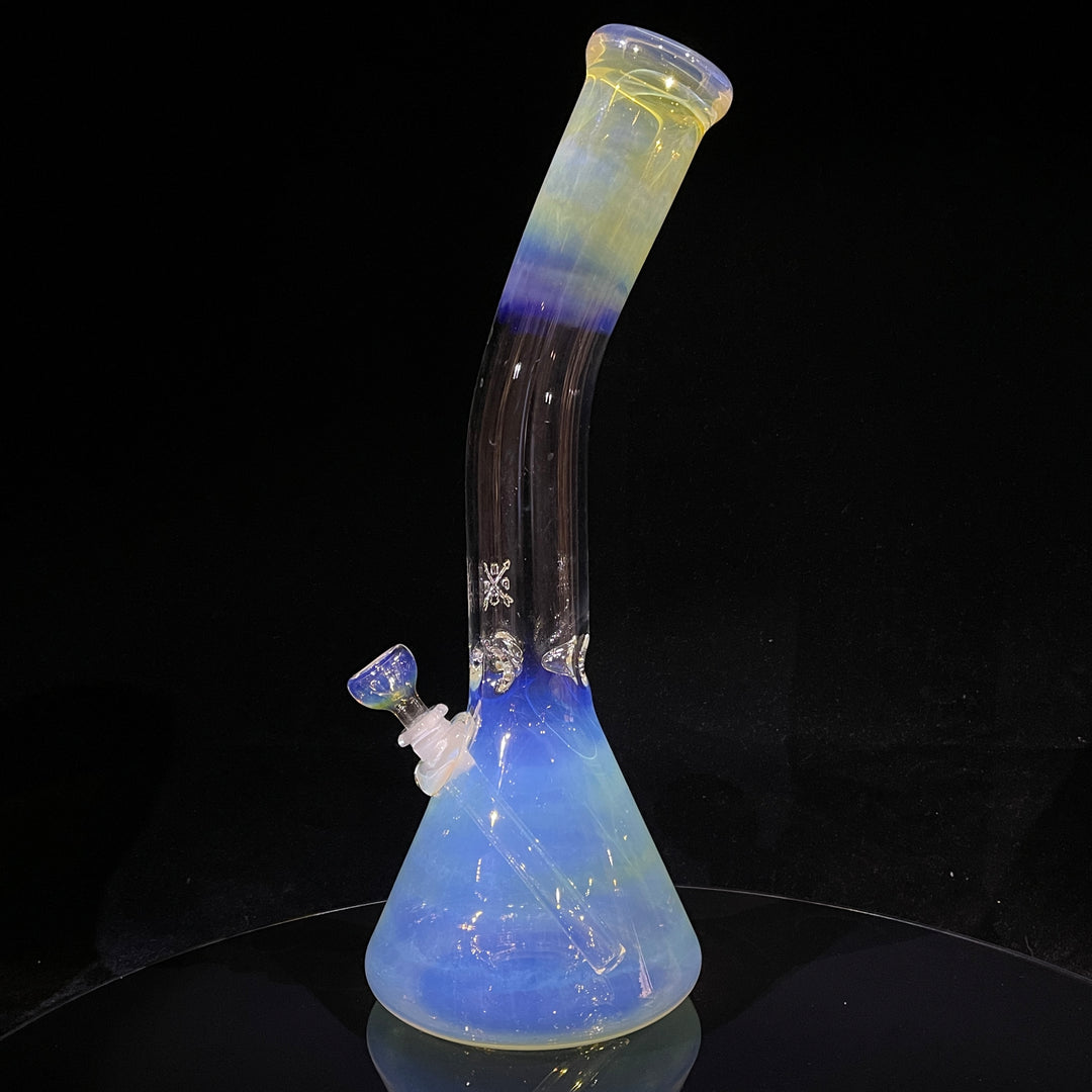 15" Fumed Bent Neck Beaker Bong Glass Pipe Mary Jane's Glass