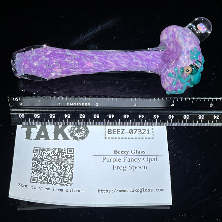 Purple Fancy Opal Frog Spoon Glass Pipe Beezy Glass