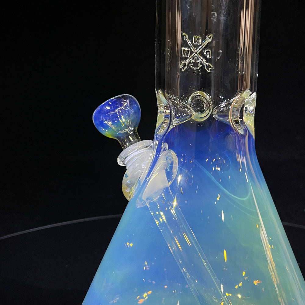 15" Fumed Bent Neck Beaker Bong Glass Pipe Mary Jane's Glass