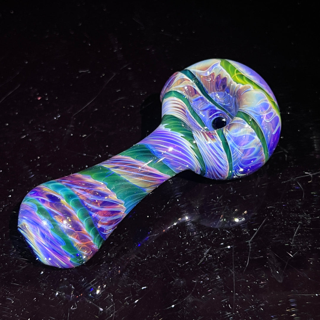 Purple Tie Dye Spoon Glass Pipe Jedi Glassworks   