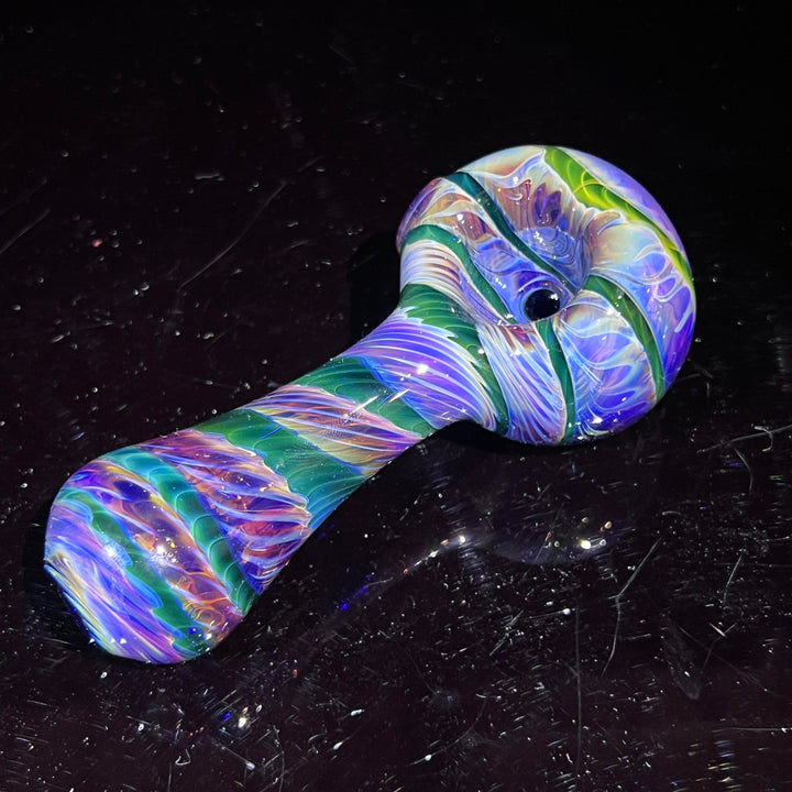 Purple Tie Dye Spoon Glass Pipe Jedi Glassworks   