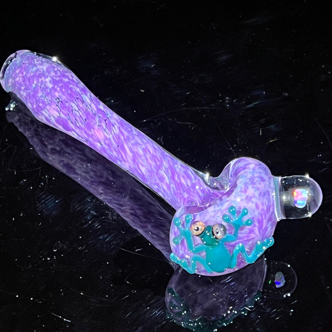 Purple Fancy Opal Frog Spoon Glass Pipe Beezy Glass