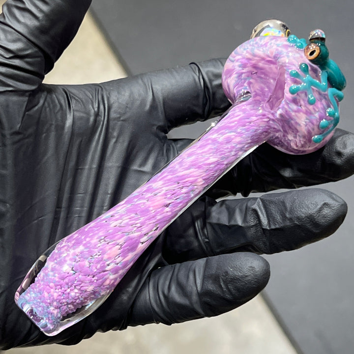 Purple Fancy Opal Frog Spoon Glass Pipe Beezy Glass