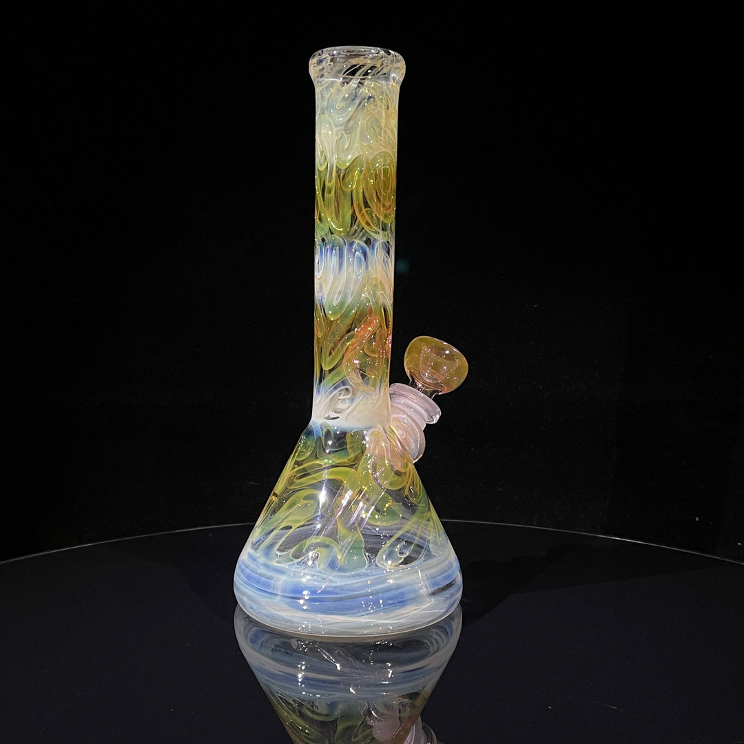 9" Fumed Squiggle Beaker Bong Glass Pipe Mary Jane's Glass