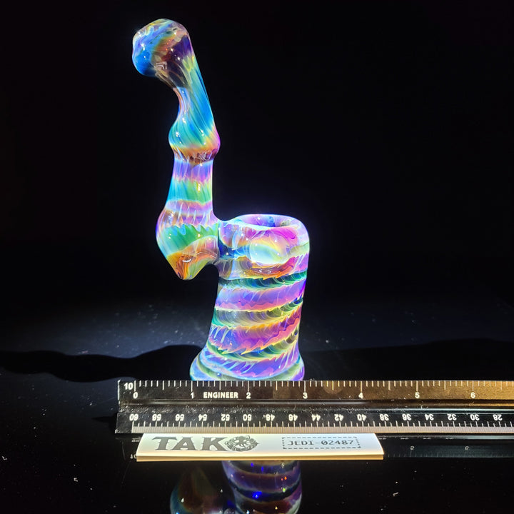 Purple Tye Dye Sherlock Bubbler Glass Pipe Jedi Glassworks   