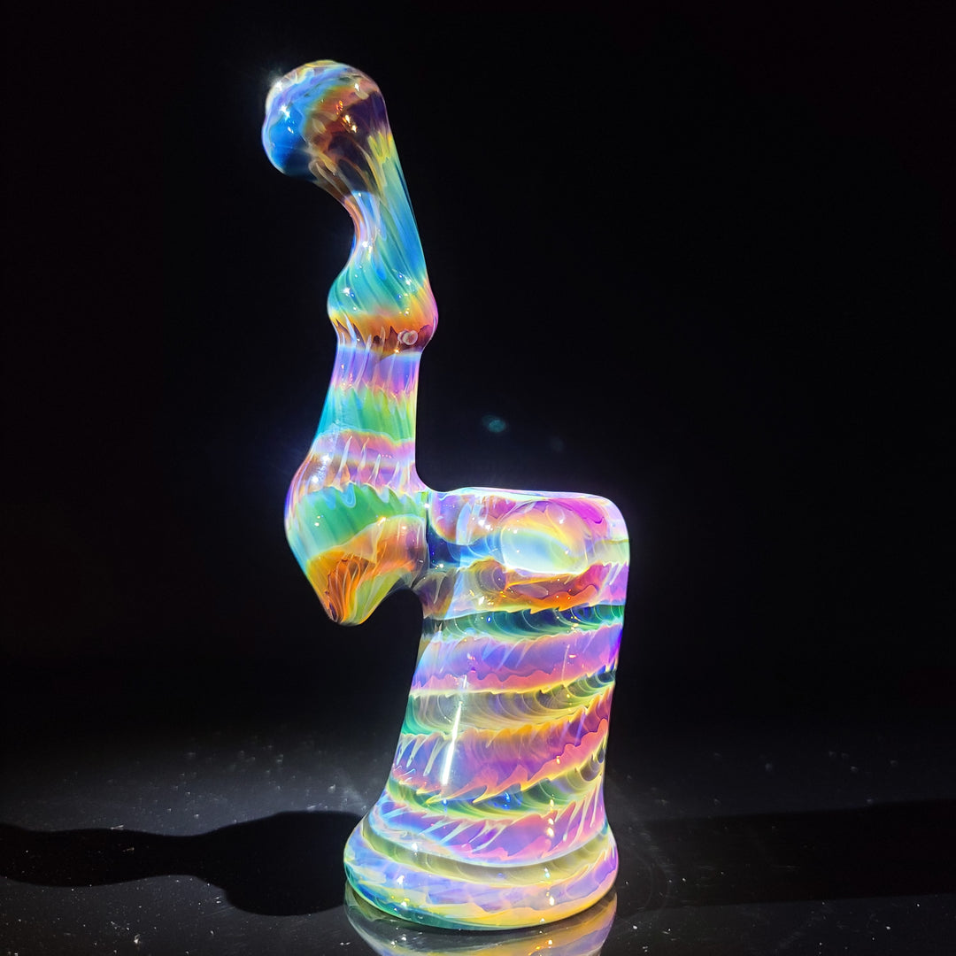 Purple Tye Dye Sherlock Bubbler Glass Pipe Jedi Glassworks   