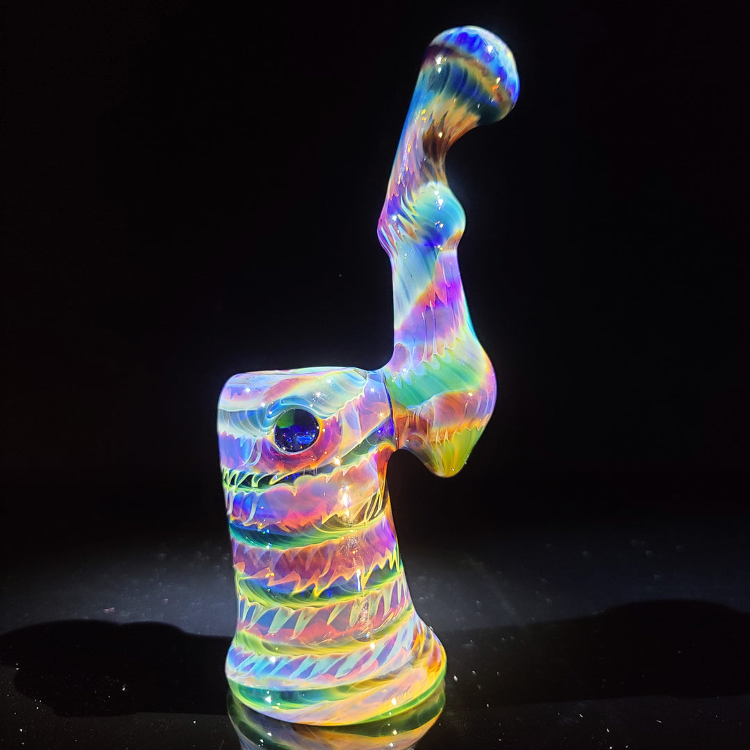 Purple Tye Dye Sherlock Bubbler Glass Pipe Jedi Glassworks   