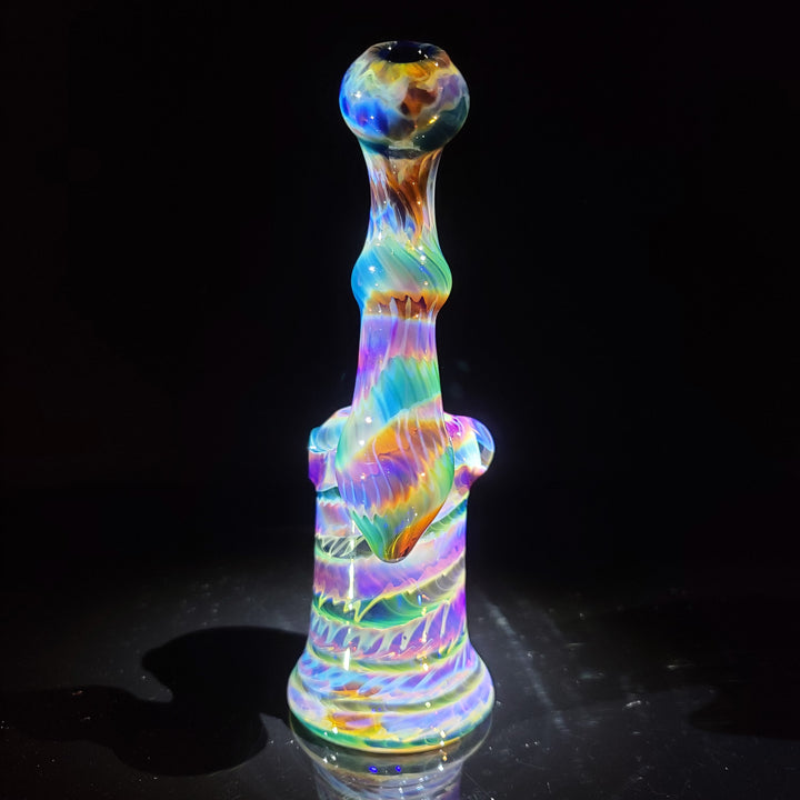 Purple Tye Dye Sherlock Bubbler Glass Pipe Jedi Glassworks   