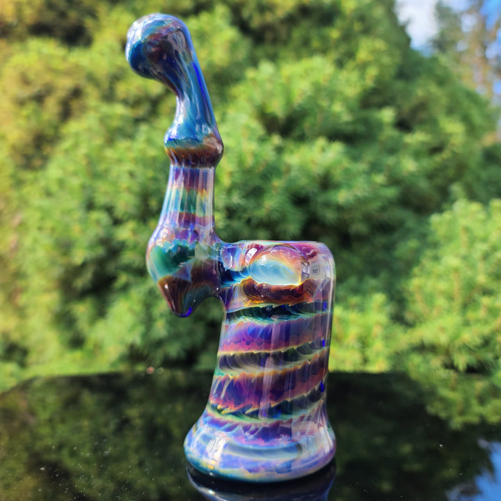 Purple Tye Dye Sherlock Bubbler Glass Pipe Jedi Glassworks   