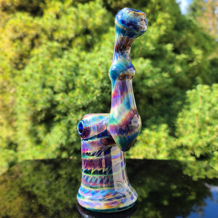 Purple Tye Dye Sherlock Bubbler Glass Pipe Jedi Glassworks   