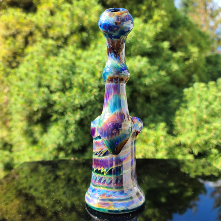 Purple Tye Dye Sherlock Bubbler Glass Pipe Jedi Glassworks   