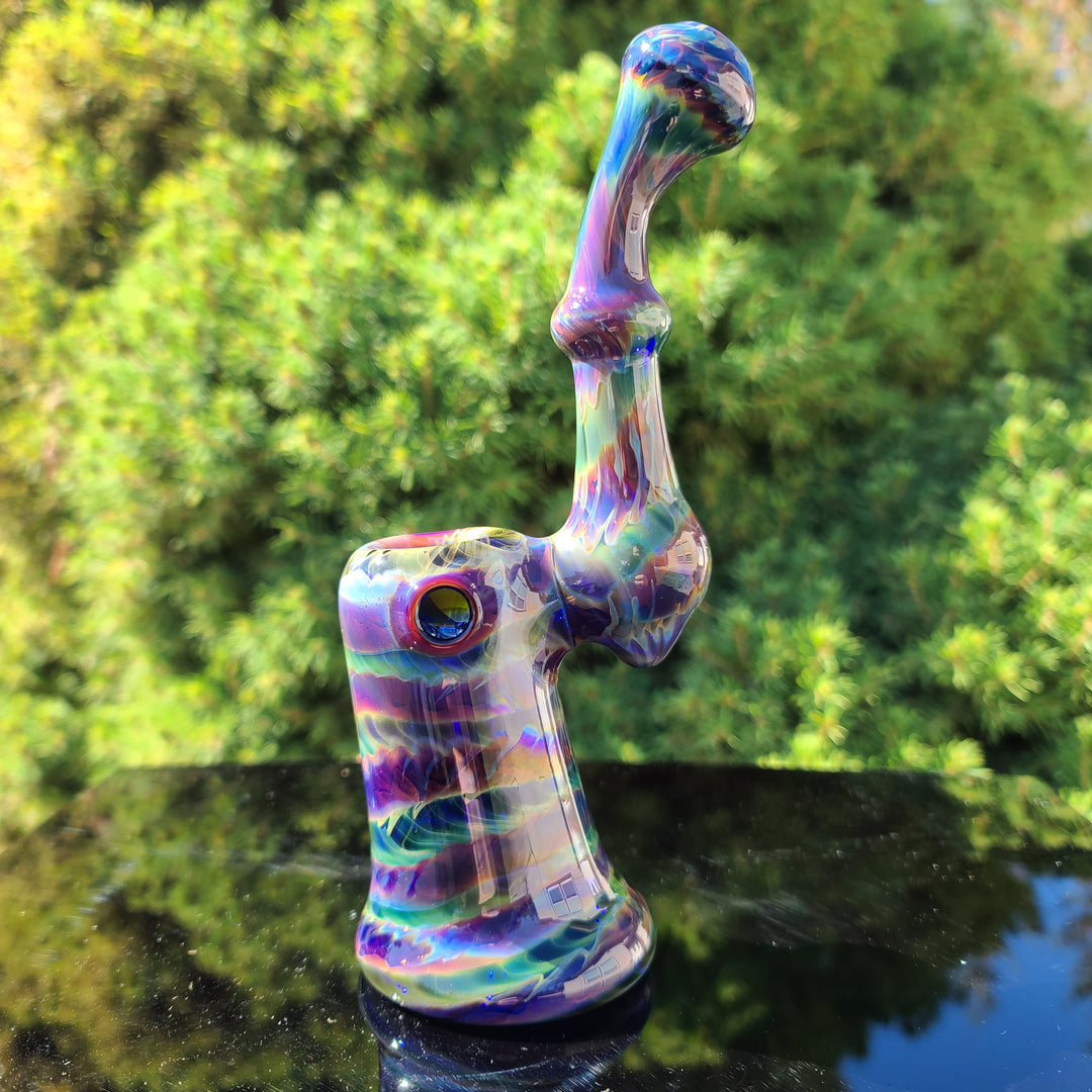 Purple Tye Dye Sherlock Bubbler Glass Pipe Jedi Glassworks   