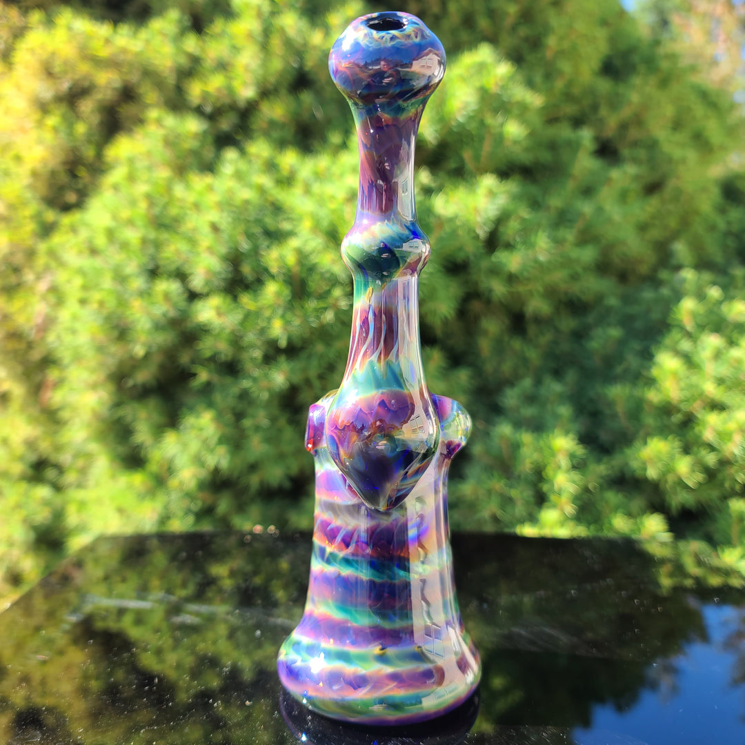 Purple Tye Dye Sherlock Bubbler Glass Pipe Jedi Glassworks   