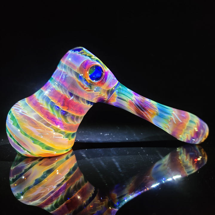 Purple Tye Dye Hammer Bubbler Glass Pipe Jedi Glassworks   