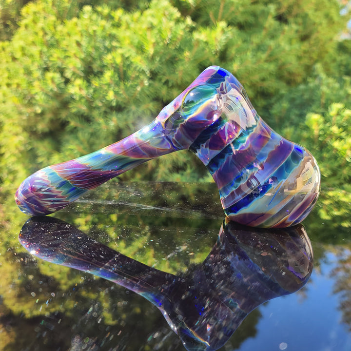 Purple Tye Dye Hammer Bubbler Glass Pipe Jedi Glassworks   