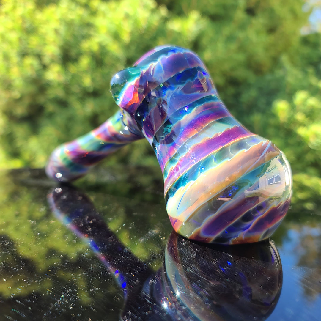 Purple Tye Dye Hammer Bubbler Glass Pipe Jedi Glassworks   