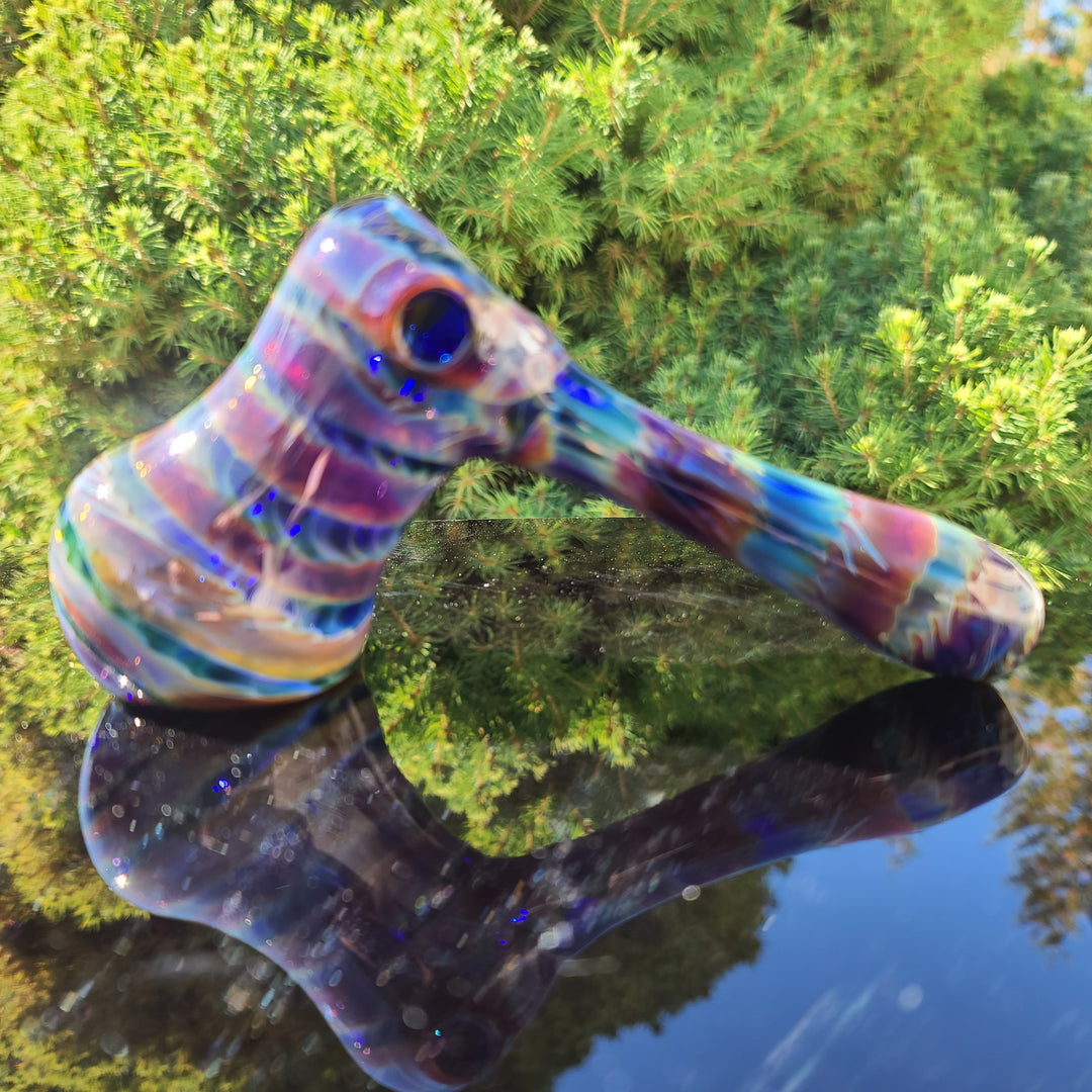 Purple Tye Dye Hammer Bubbler Glass Pipe Jedi Glassworks   