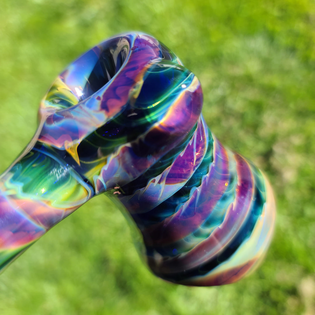 Purple Tye Dye Hammer Bubbler Glass Pipe Jedi Glassworks   