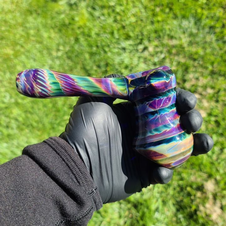 Purple Tye Dye Hammer Bubbler Glass Pipe Jedi Glassworks   