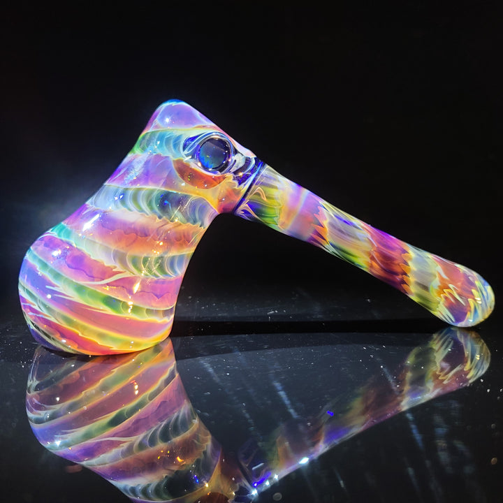 Purple Tye Dye Hammer Bubbler Glass Pipe Jedi Glassworks   