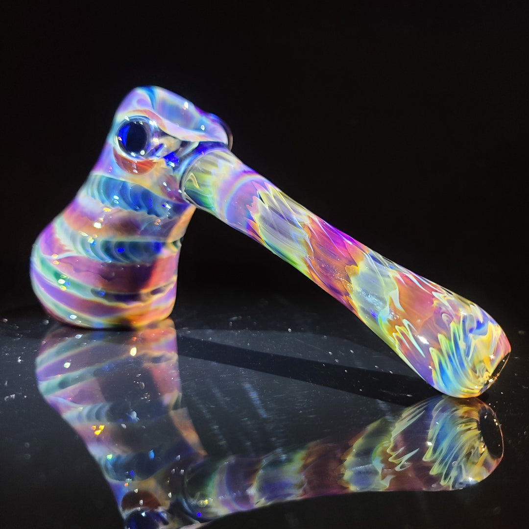 Purple Tye Dye Hammer Bubbler Glass Pipe Jedi Glassworks   