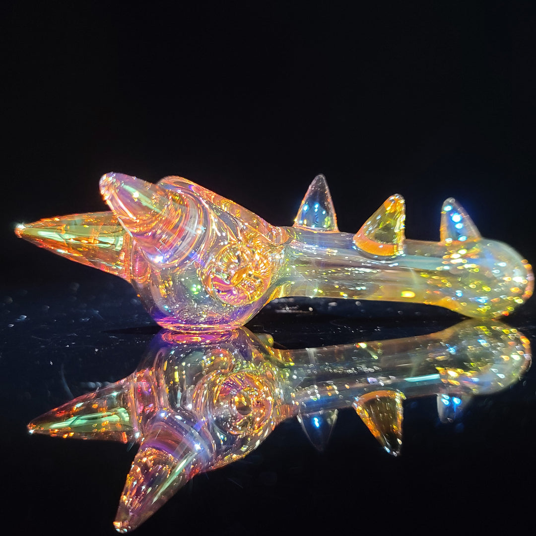 Metallic Fume Gold Spike Spoon Glass Pipe Kevin McMurray   