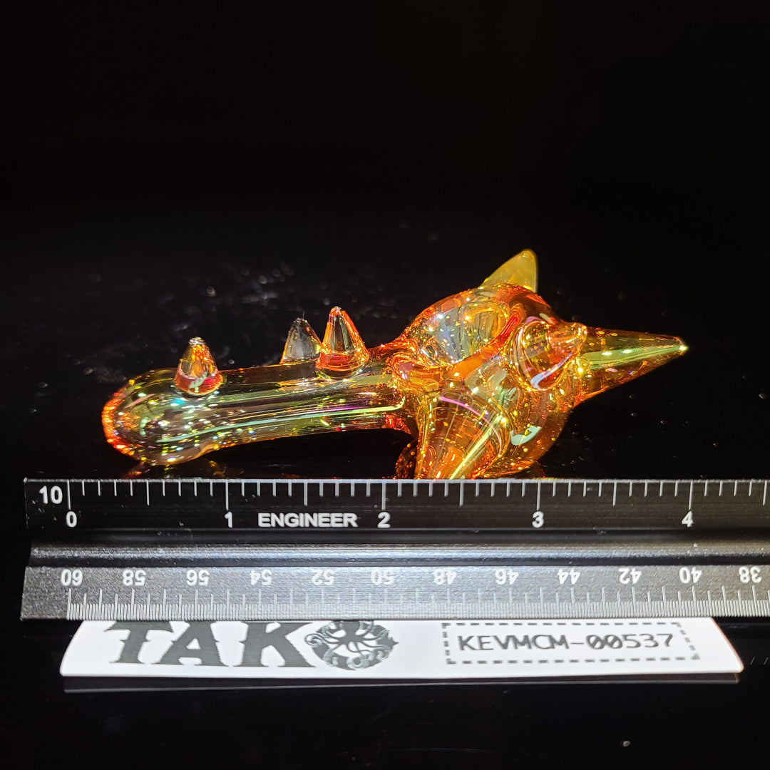 Metallic Fume Gold Spike Spoon Glass Pipe Kevin McMurray   