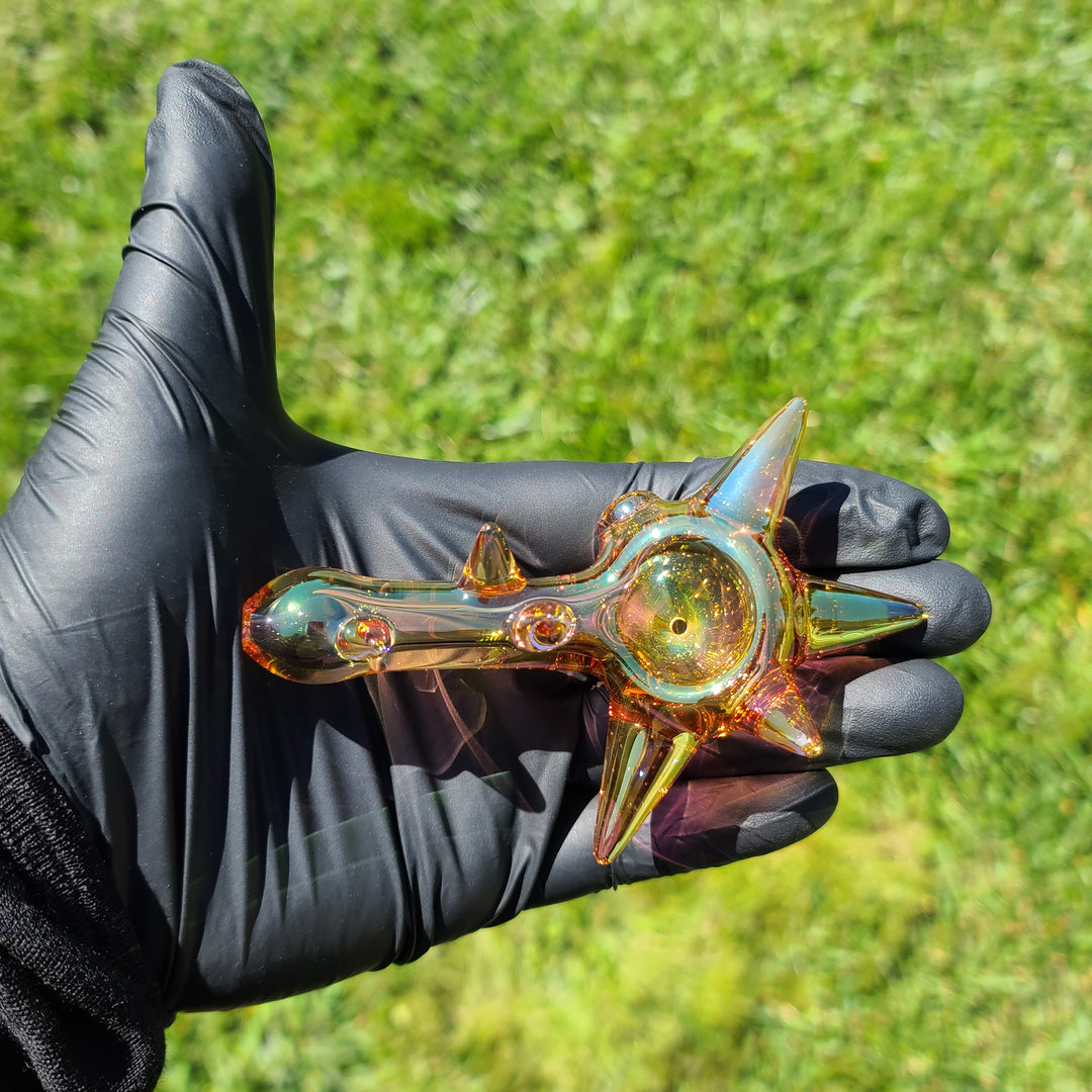 Metallic Fume Gold Spike Spoon Glass Pipe Kevin McMurray   