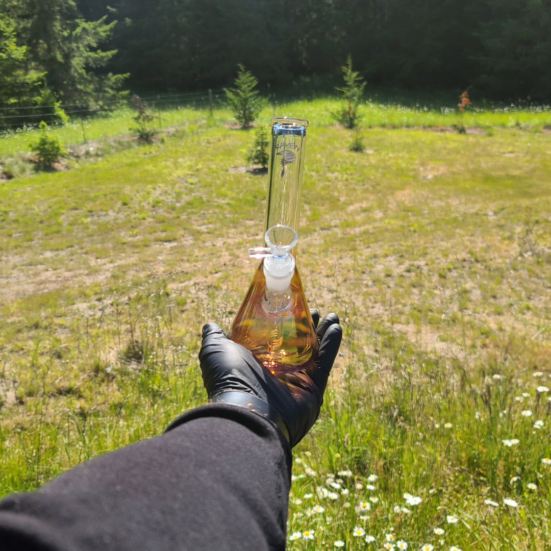 Raven Fumed Beaker Bong Glass Pipe Raven Glass   