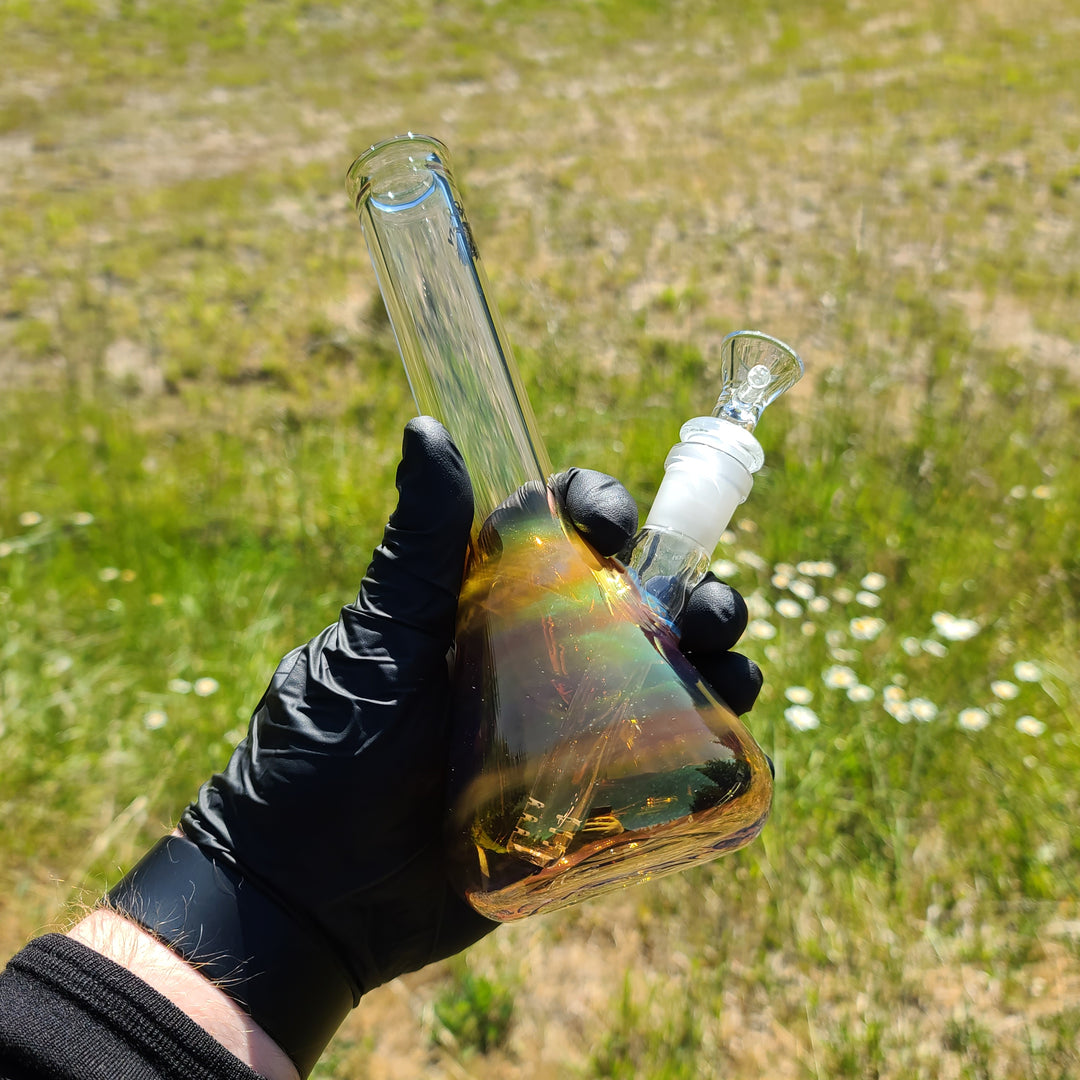 Raven Fumed Beaker Bong Glass Pipe Raven Glass   