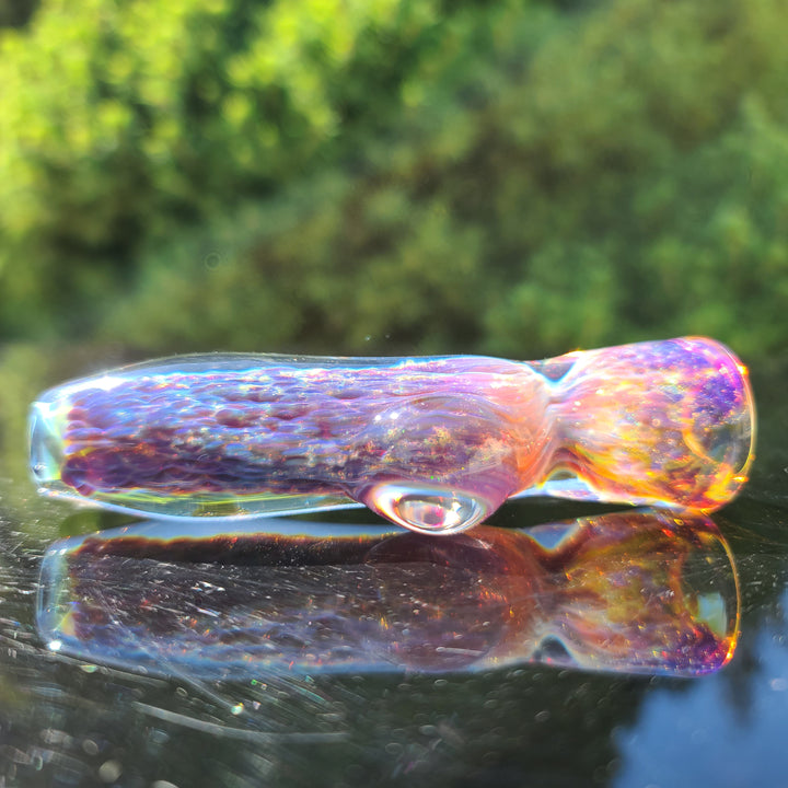 Purple Nebula Space Dust Chillum Glass Pipe Tako Glass   