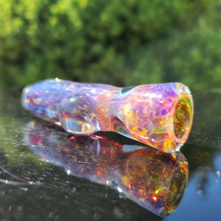 Purple Nebula Space Dust Chillum Glass Pipe Tako Glass   