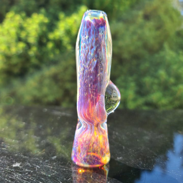 Purple Nebula Space Dust Chillum Glass Pipe Tako Glass   