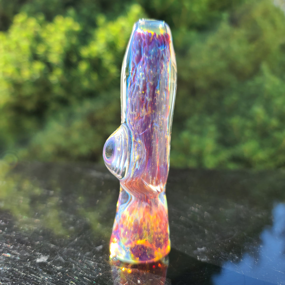 Purple Nebula Space Dust Chillum Glass Pipe Tako Glass   