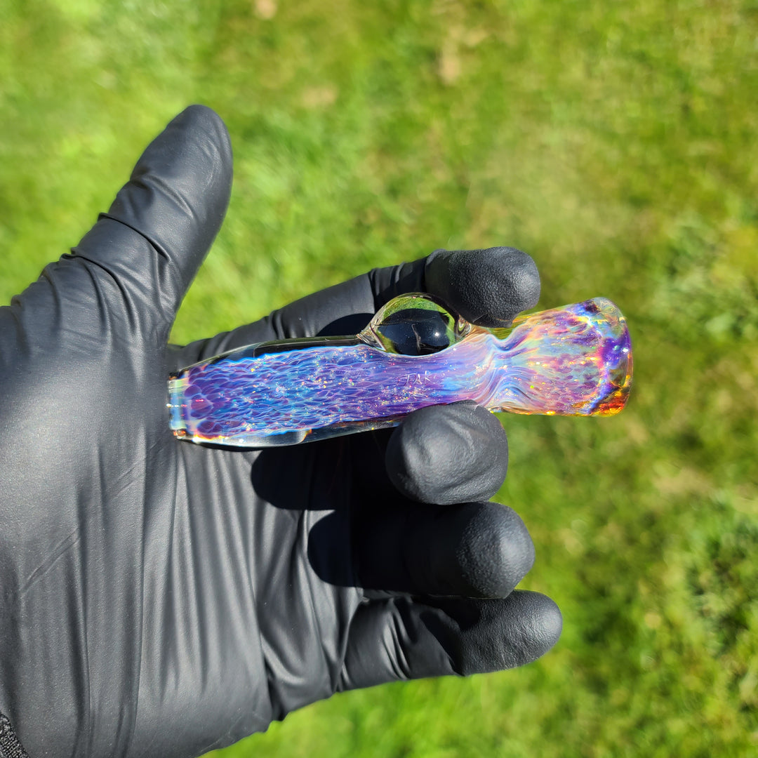 Purple Nebula Space Dust Chillum Glass Pipe Tako Glass   